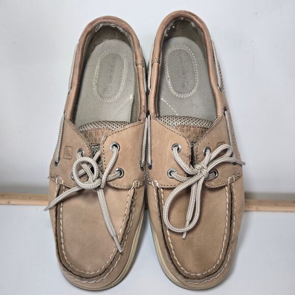 Sperry Top-Sider Womens Intrepid 2 Eye Linen/Mesh Tan Beige Boat Shoes Size 7M - Picture 4 of 9